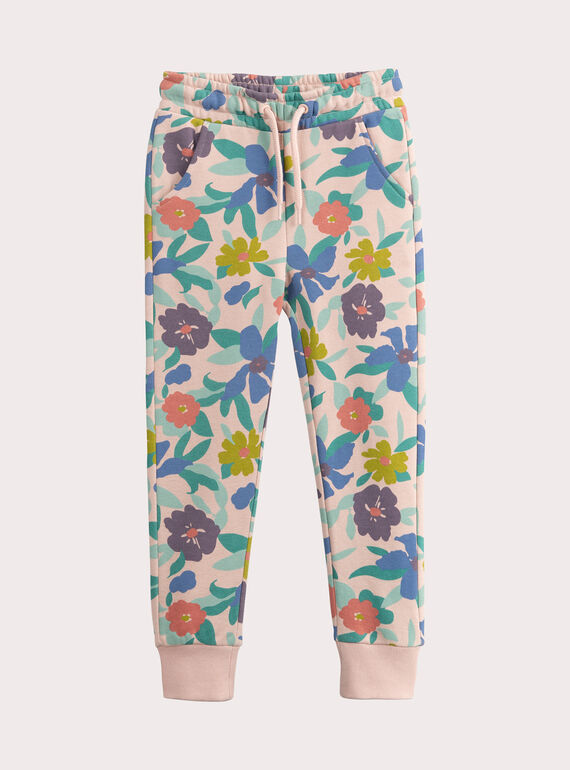 Bas de jogging rose imprimé fleuri pour fille VAJOBAJOG1 / 24W901G3JGBD329