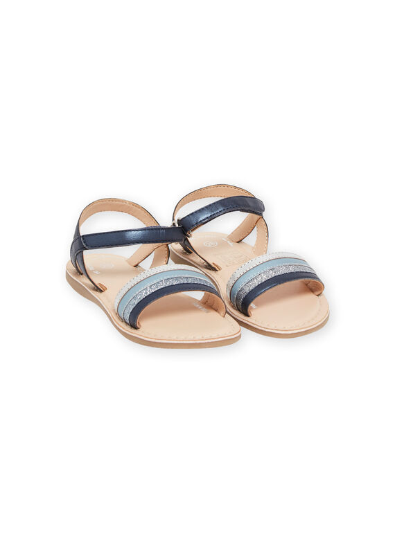 Sandales bleu marine enfant fille NASANDJEANNE / 22KK3543D0E070