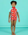 Maillot de bain rouge orangé à imprimé dinosaures enfant garçon NYOMERSHODIN / 22SI02L4MAIF527