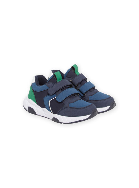 Baskets bleu marine et vertes enfant garçon NOBASJULE / 22KK3631D3F070