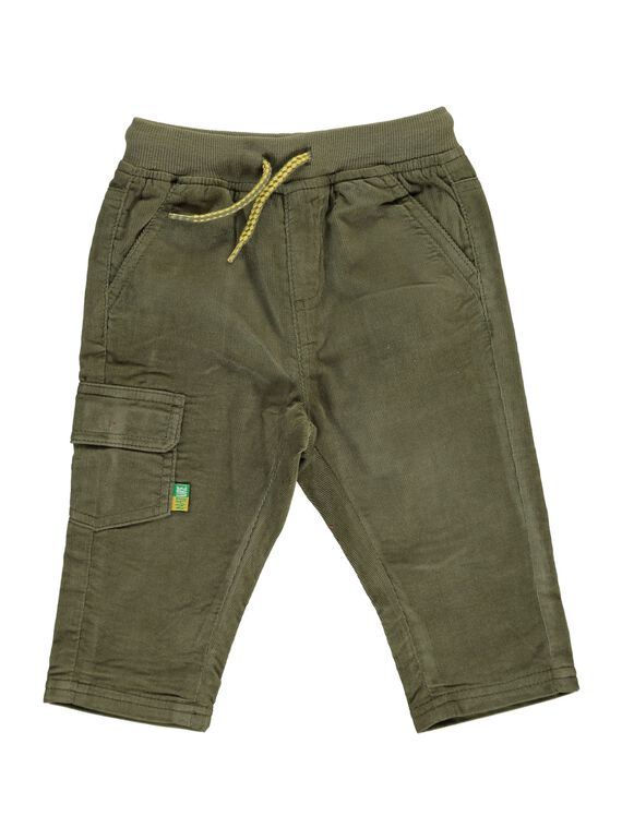 Pantalon en velours kaki bébé garçon DUJOPAN2 / 18WG1032PAN609