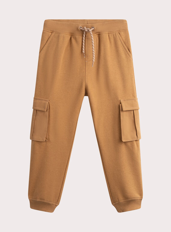 Jogging marron multi poches  WOLANJOG / 25S90241JGBI804