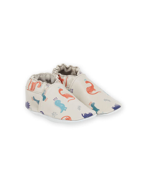 Chaussons en cuir souple à imprimé dinosaures PUCHOSDINO / 22XK3842D3SJ906