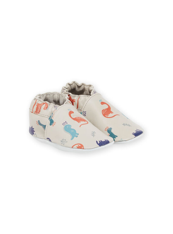 Chaussons en cuir souple à imprimé dinosaures PUCHOSDINO / 22XK3842D3SJ906