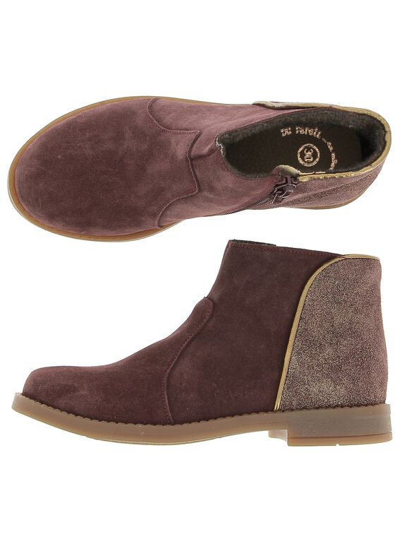Boots en cuir fille DFBOOTMIX2 / 18WK35TED0D503