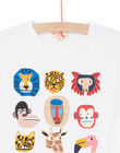 T-shirt blanc à motifs têtes d'animaux RONAUTI1 / 23S902N3TMC000