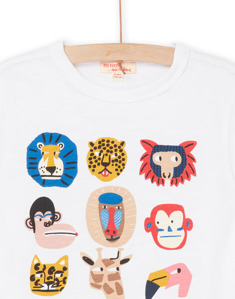 T-shirt blanc à motifs têtes d'animaux RONAUTI1 / 23S902N3TMC000