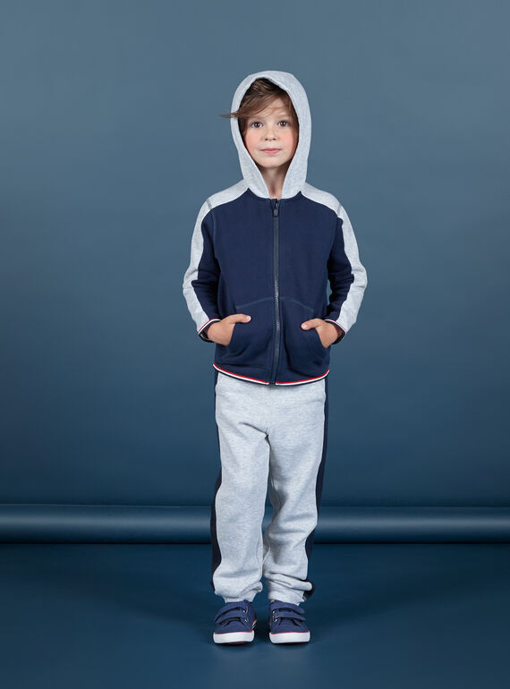 Jogging gris et bleu marine enfant garçon MOJOJOB3 / 21W90211JGBJ922