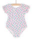 Maillot de bain 1 pièce rose dragée à imprimé fleurs RYIMER3 / 23SI09R8MAID310