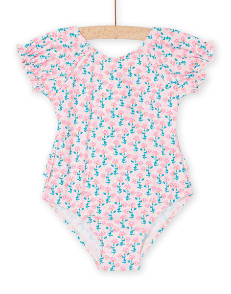 Maillot de bain 1 pièce rose dragée à imprimé fleurs RYIMER3 / 23SI09R8MAID310
