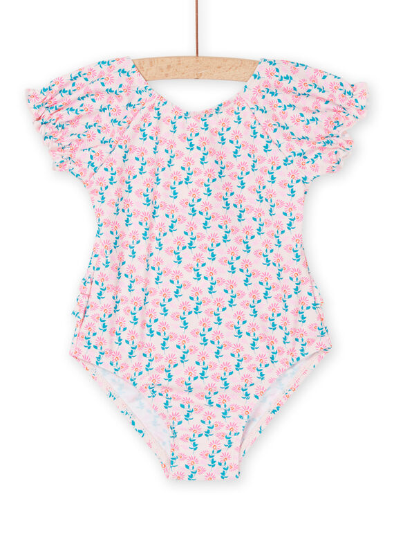 Maillot de bain 1 pièce rose dragée à imprimé fleurs RYIMER3 / 23SI09R8MAID310