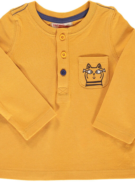 Tee-shirt manches longues jaune bébé garçon DUJOTUN5 / 18WG103BTML104