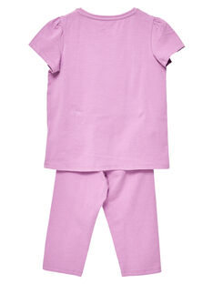 Pyjama en jersey mauve enfant fille JEFAPYJTOUC / 20SH1122PYJH700