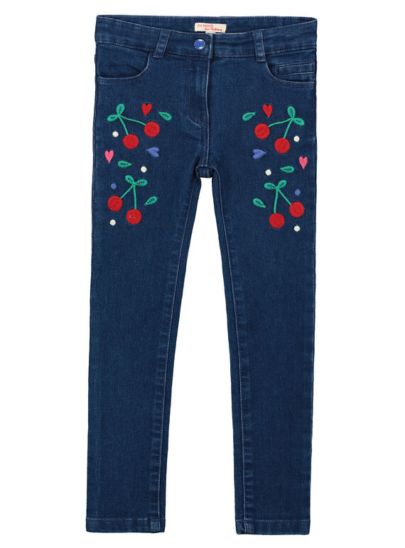 Jean slim brodé fille FACOJEAN / 19S90181JEAK005