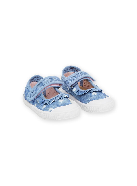 Babies bleues à imprimé coeurs et volants RITOILCOEUR / 23KK3771D17C201