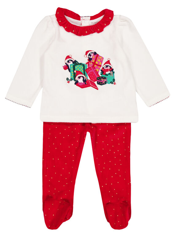 Pyjama de Noël en velours layette fille GEFIPYJNOEL / 19WH13T1PYJ001