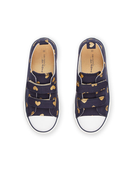 Basket deux velcros fille toile motif curs RATOILHEART / 23KK3571D16070