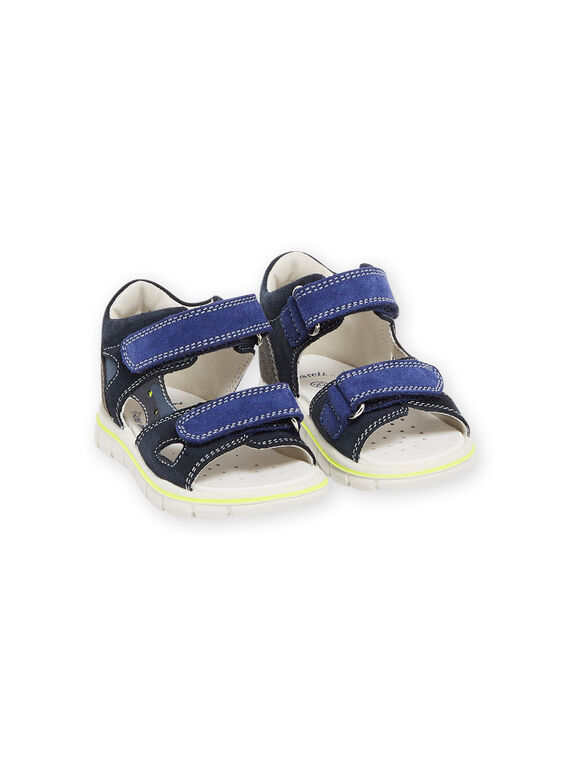 Sandales bleu marine en croûte de cuir RUSANDSPORT / 23KK3862D0E070