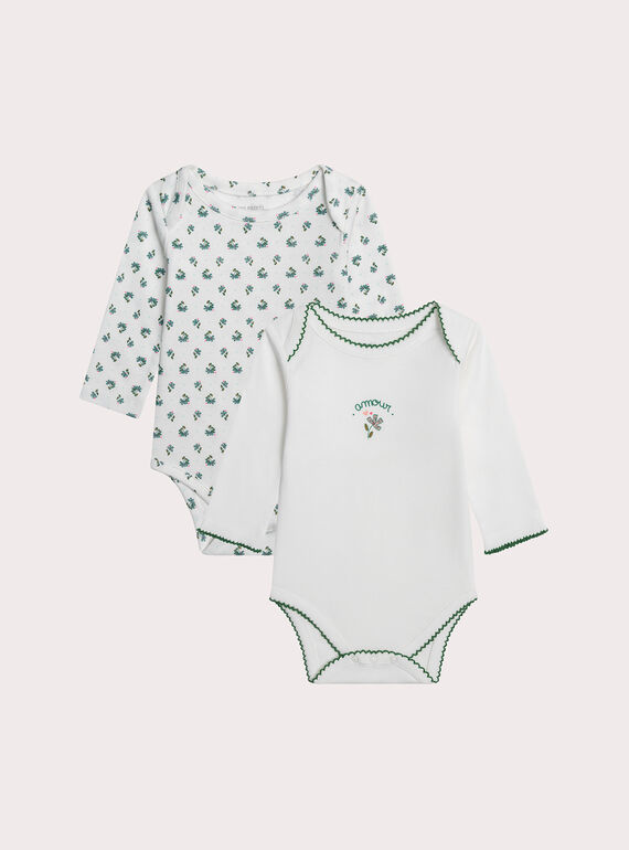 Lot de 2 bodys fleurs pour bébé fille XEFIBODIND / 25WH1343BDL001