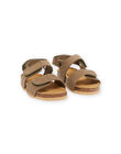 Sandales kaki en cuir RUNUKAKI / 23KK3861SLB604
