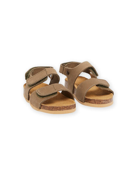 Sandales kaki en cuir RUNUKAKI / 23KK3861SLB604