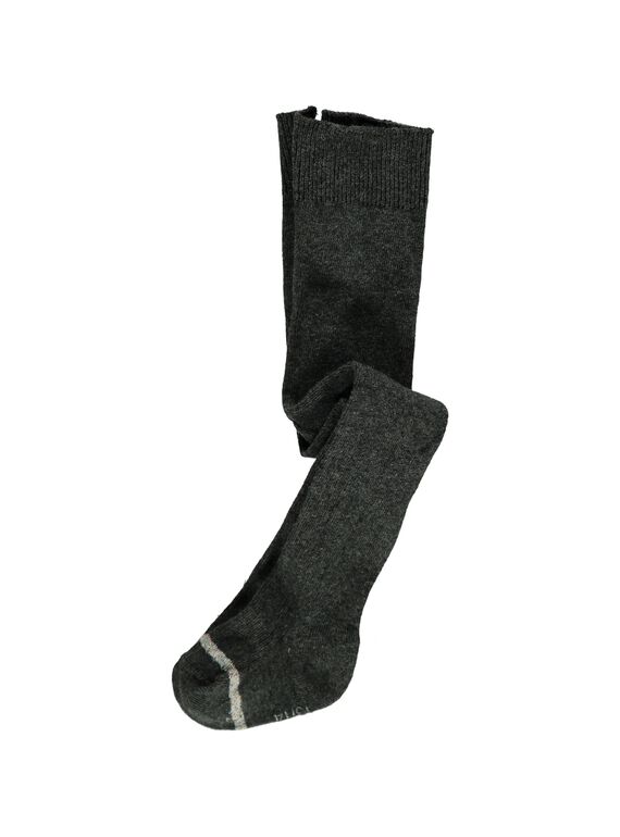 Collant côtelé anthracite bébé fille DYIJOCOL6 / 18WI09J1COL944