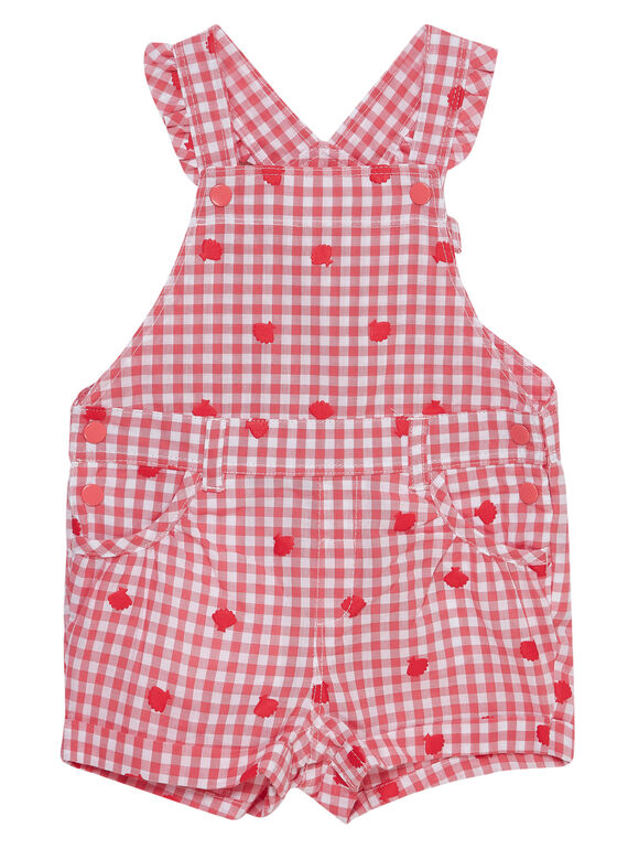 Salopette courte en vichy bébé fille JICEASAC / 20SG09N1SAC404