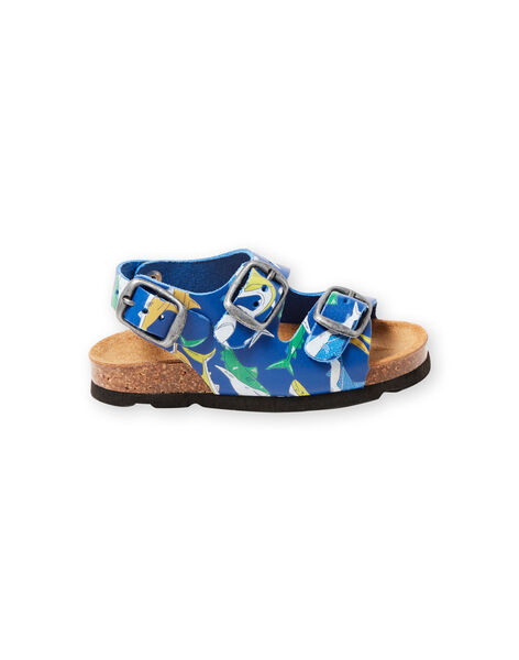 Sandales bleu marine à imprimé requins bébé garçon LBGNUREQUIN / 21KK385CD0E070