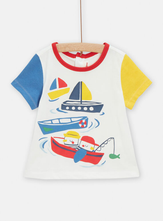 T-shirt à animation bateau pour bébé garçon TUCLUTI1 / 24SG10O1TMC001