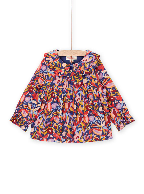 Chemise indigo à imprimé fleuri RISUNCHEM / 23SG09K1CHE703