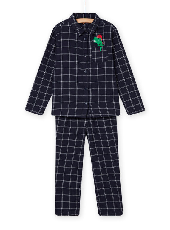 Ensemble pyjama à carreaux et motif dinosaure de Noël enfant garçon NEGOPYJFLA / 22SH12GAPYJ705