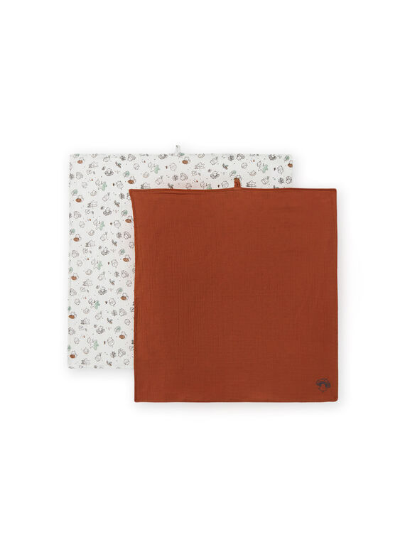 Lot de 2 langes imprimé fantaisie naissance mixte MOU1LAN / 21WF4241LAN001