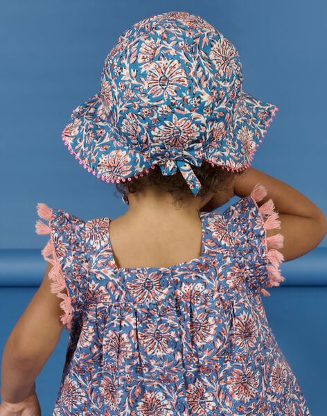 Chapeau bleu à imprimé fleuri bébé fille NYISANCHA / 22SI09C2CHAC221