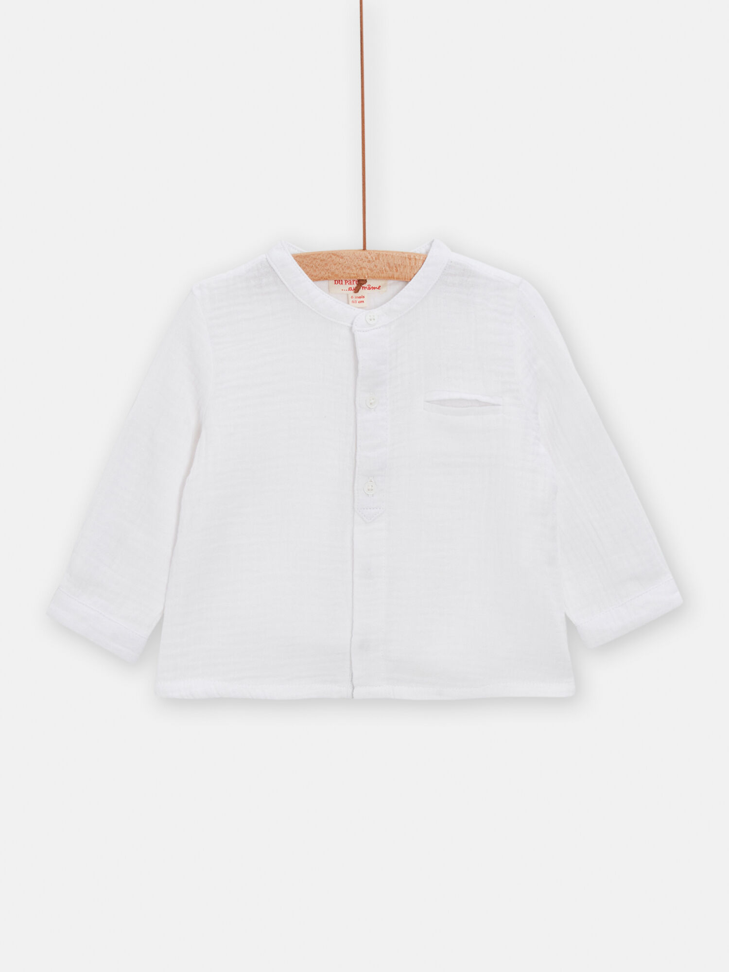 Chemise blanche col tunisien pour b b gar on Chemise Polo