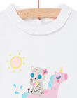 T-shirt blanc à motifs fantaisie bébé fille NIFICBRA / 22SG09U2BRA000