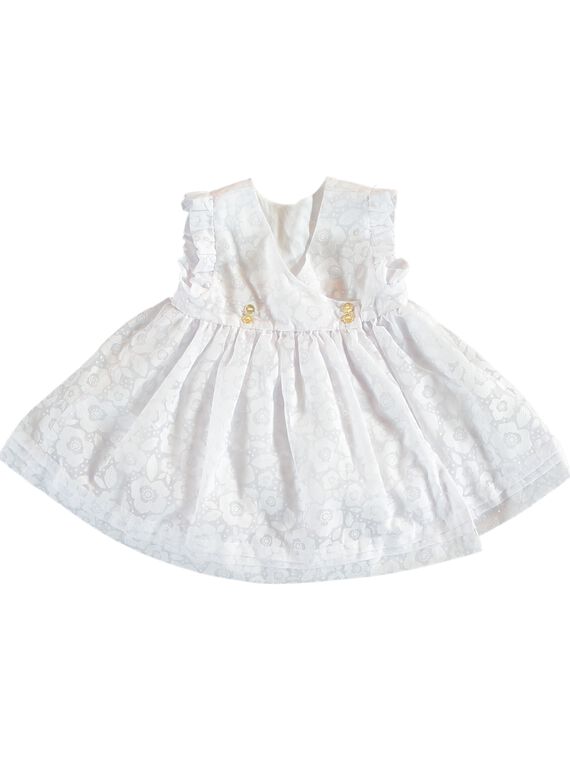 Robe blanche de cérémonie bébé fille JIPOEROB1 / 20SG09G2ROB000