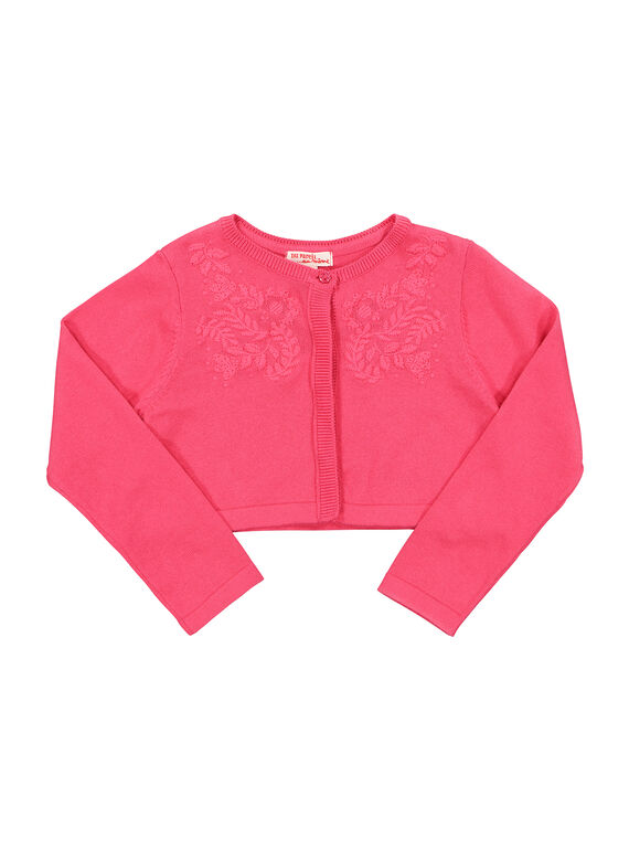 Gilet boléro rose fille FACACAR2 / 19S901D2CAR302