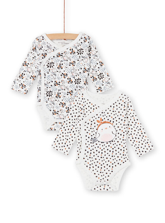 Lot de 2 bodys en jersey imprimé bébé fille KOU2BOD2 / 20WF7721BOD001