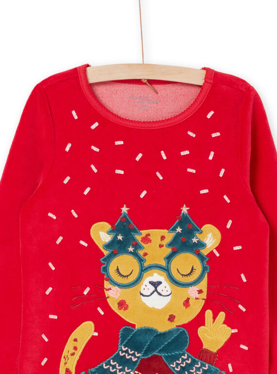 Pyjama de Noël à motifs léopard et à carreaux PEFAPYJNOE / 22WH1171PYJ050
