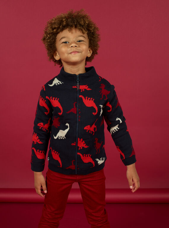 Gilet zippé jacquard enfant garçon MOFUNGIL1 / 21W902M2GILC234