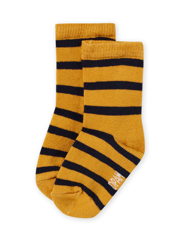 Chaussettes jaunes à rayures bébé garçon MYUJOCHOR2 / 21WI101CSOQ117