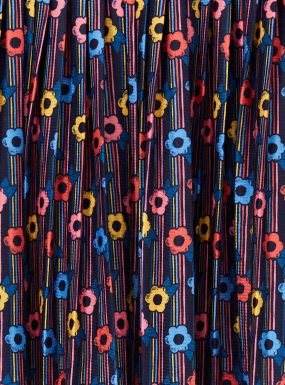 Jupe rose et bleue imprimé fleuri enfant fille LAHAJUP / 21S901X1JUP070