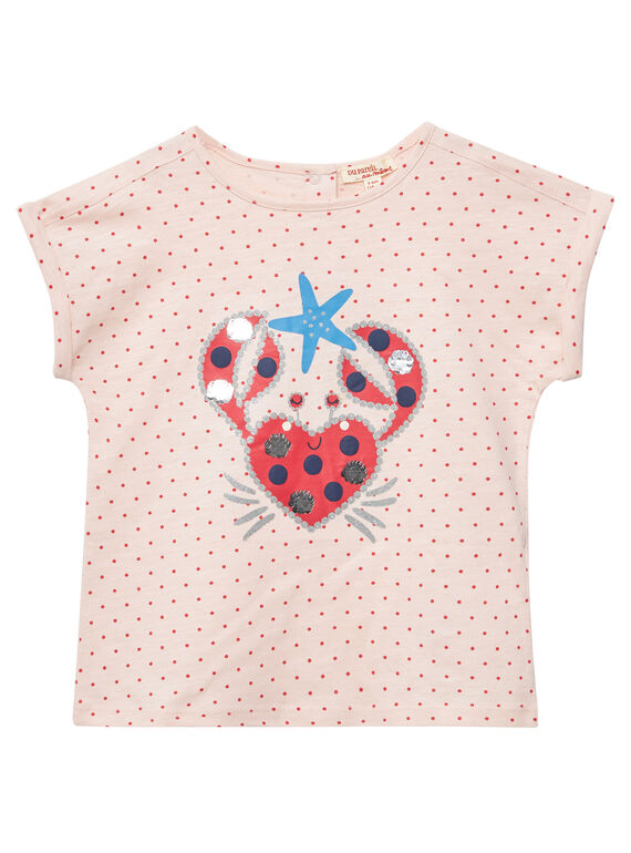 T-shirt manche courte imprimé pois et crabe  JACEATI3 / 20S901N3TMC309