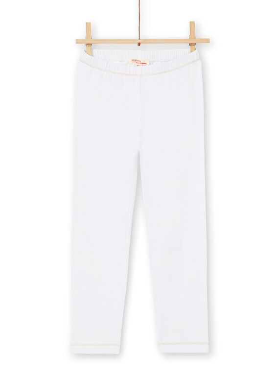 Legging uni blanc enfant fille LYAJOSLEG3 / 21SI0141CAL000