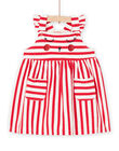 Robe sans manches écrue à imprimé à rayures RINAUROB2 / 23SG09N1ROB001