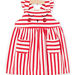 Robe sans manches écrue à imprimé à rayures
