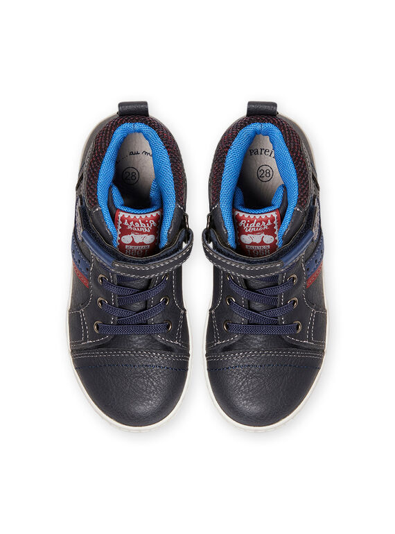 Baskets montantes bleu marine esprit sport enfant garçon MOBASGI / 21XK3672D3F070