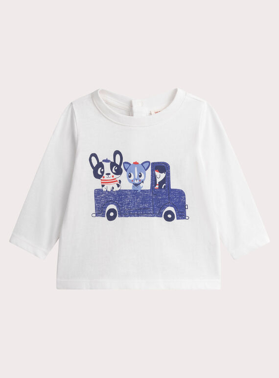 T-shirt écru pour bébé garçon WUKATEE2 / 25SG1036TMLA002