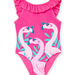 Maillot de bain 1 pièce groseille à imprimé flamants roses