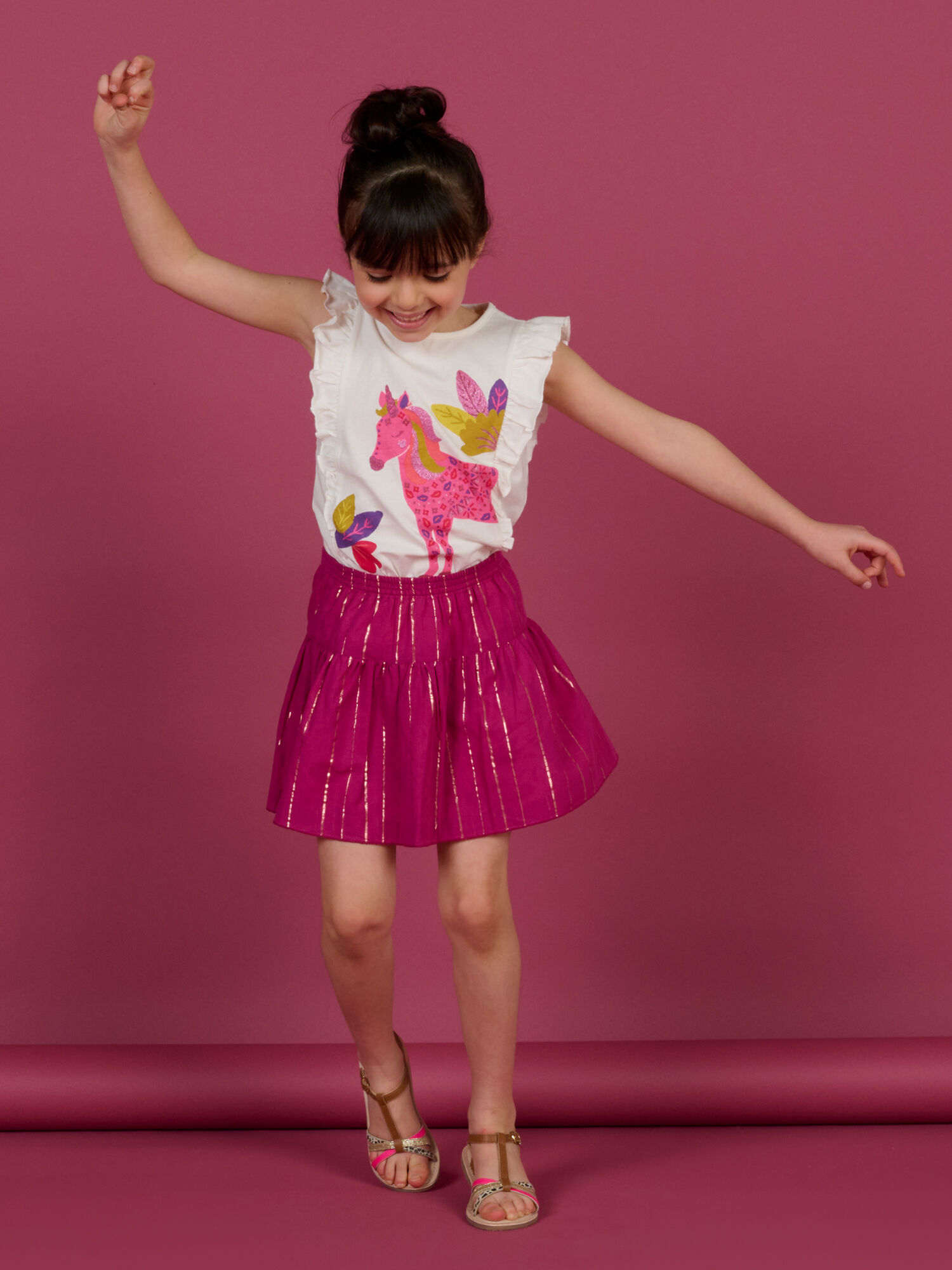 Jupe r versible rose enfant fille Catalogue DPAM DPAM